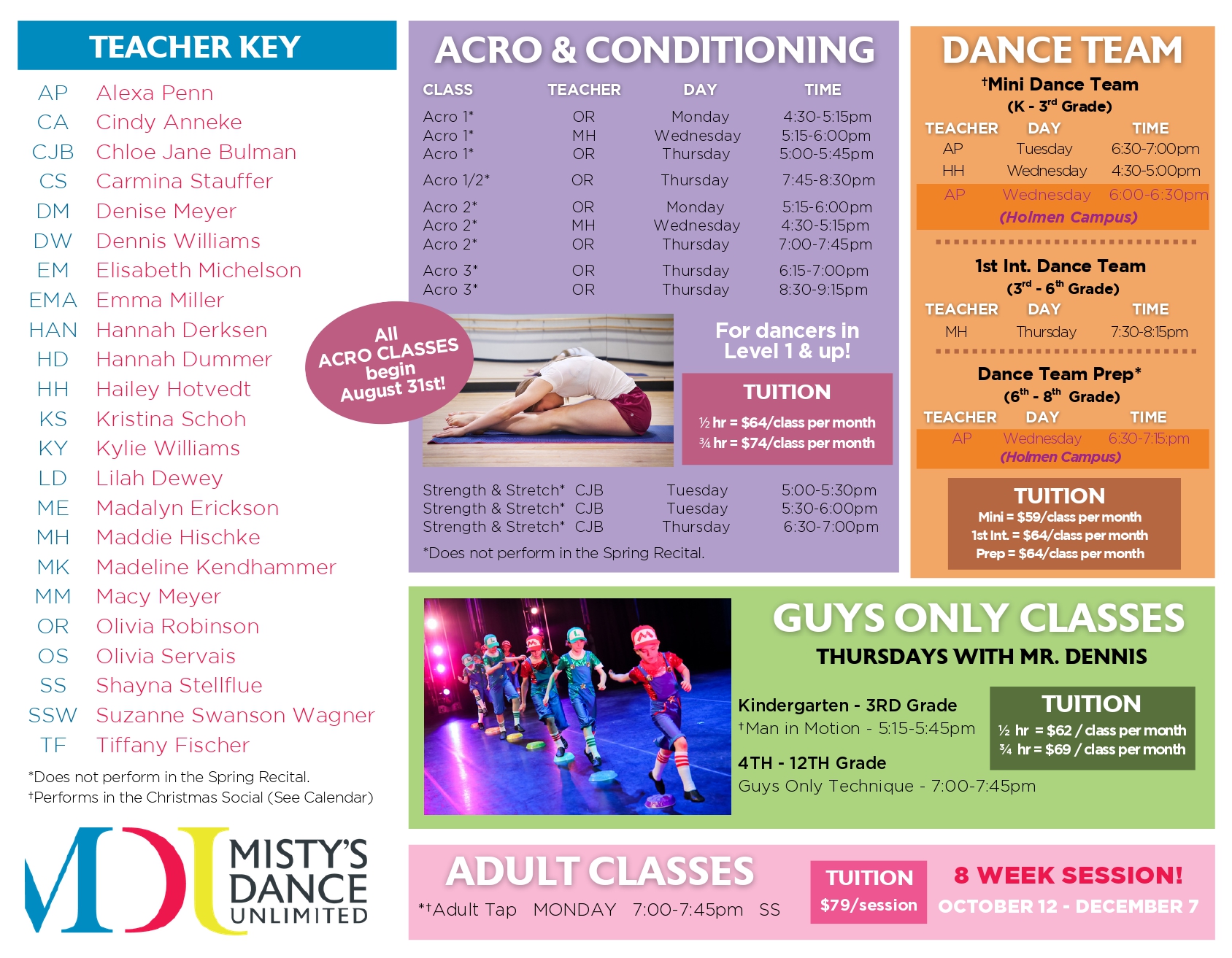 fall schedule