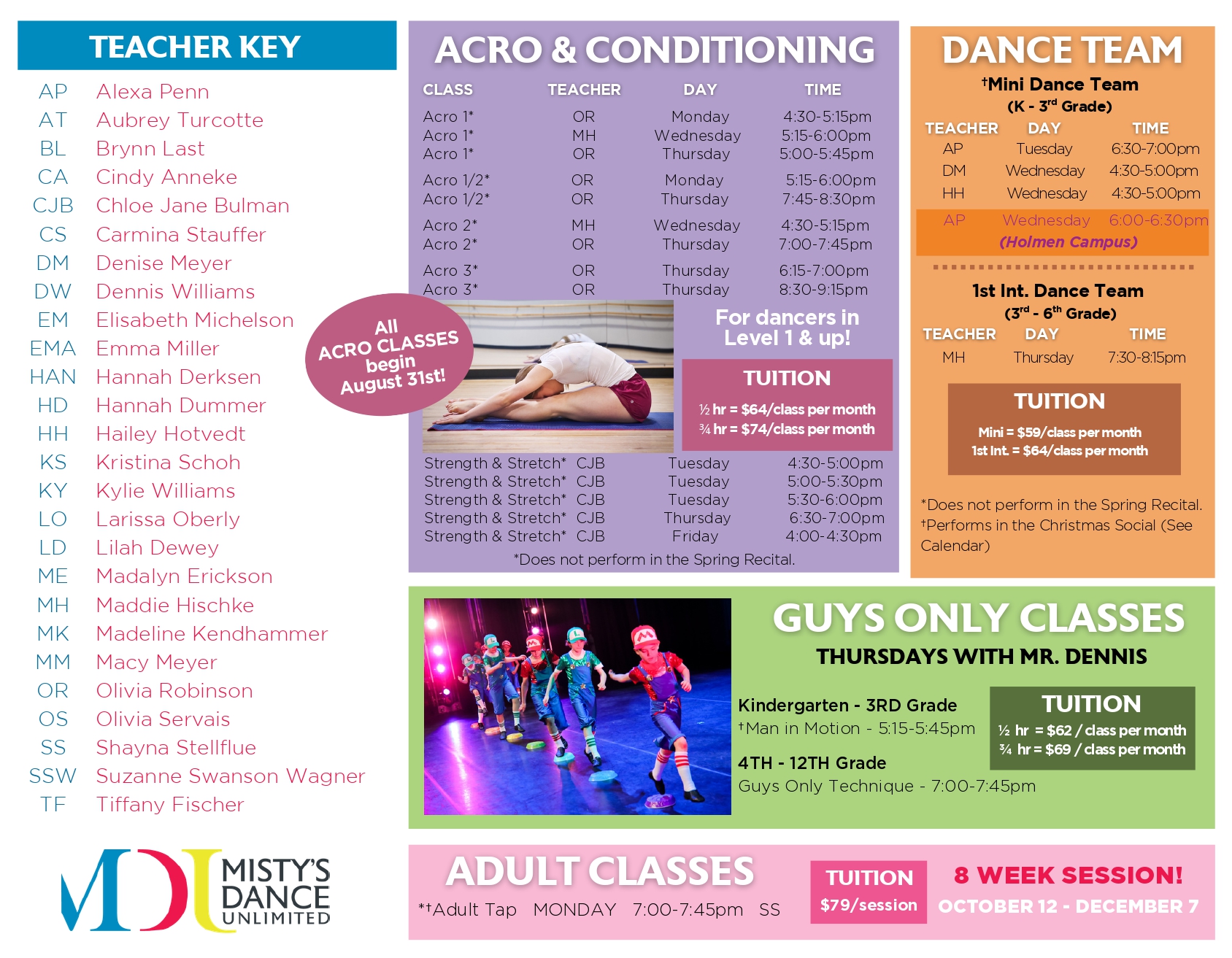 fall schedule