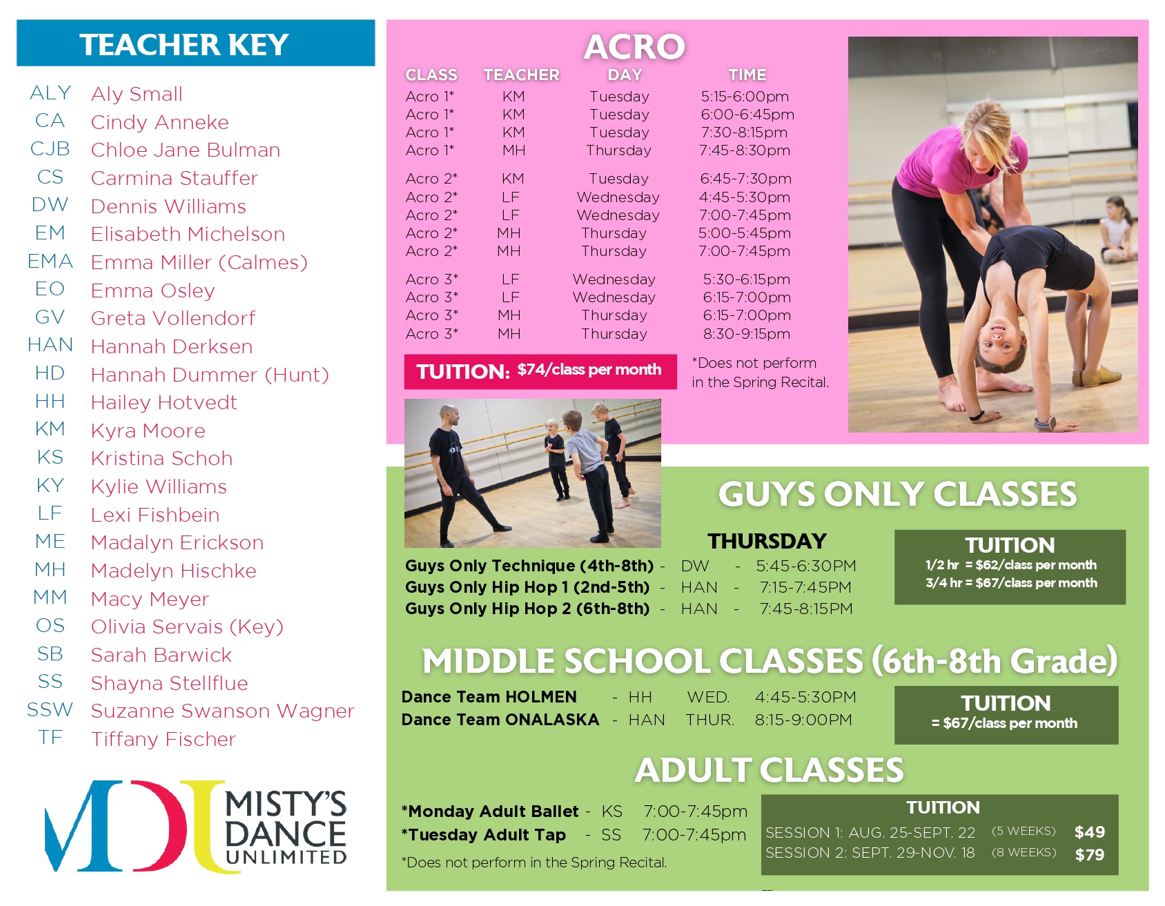 fall schedule