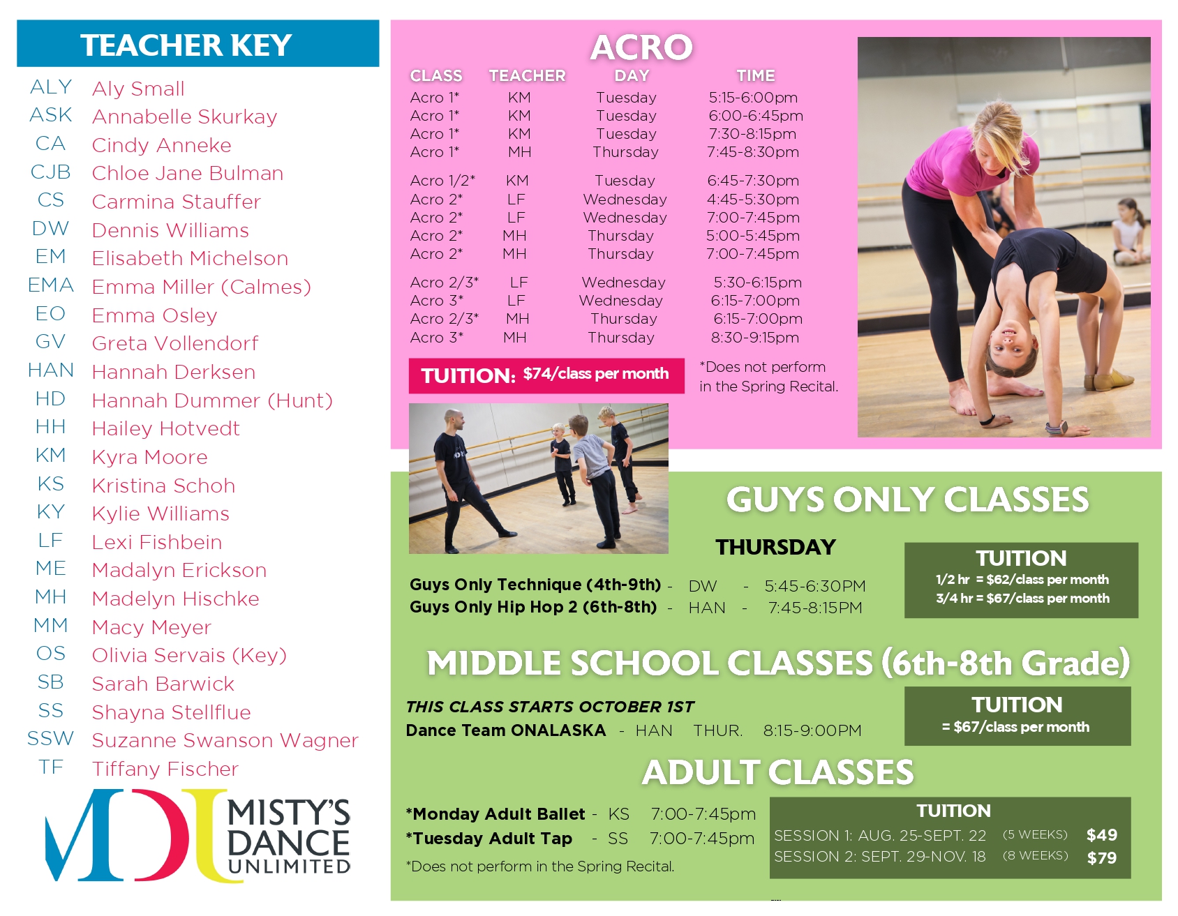 fall schedule